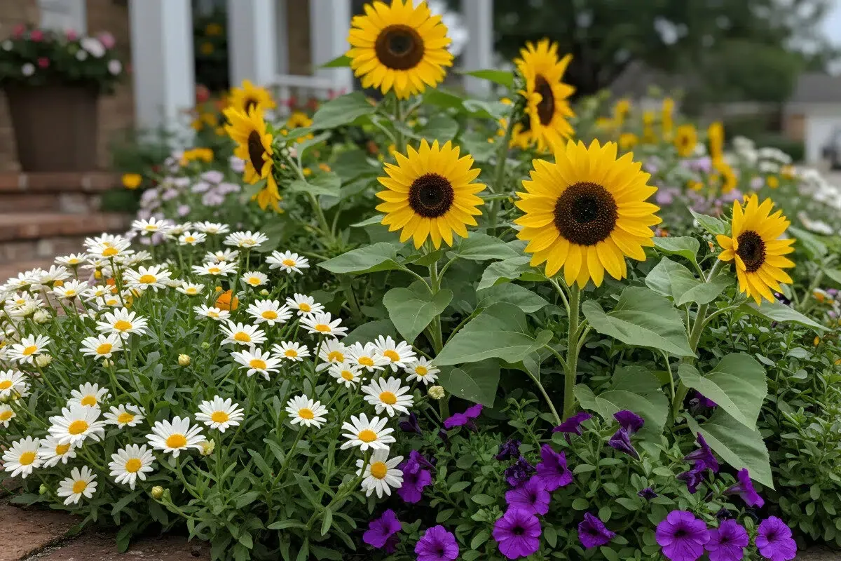 sunflower plants provided by Spokane Greenscapes&#x27; planting services