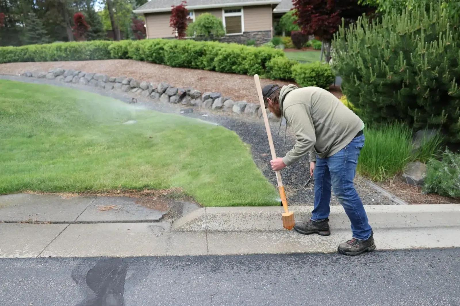 Sprinkler in Action During System Test