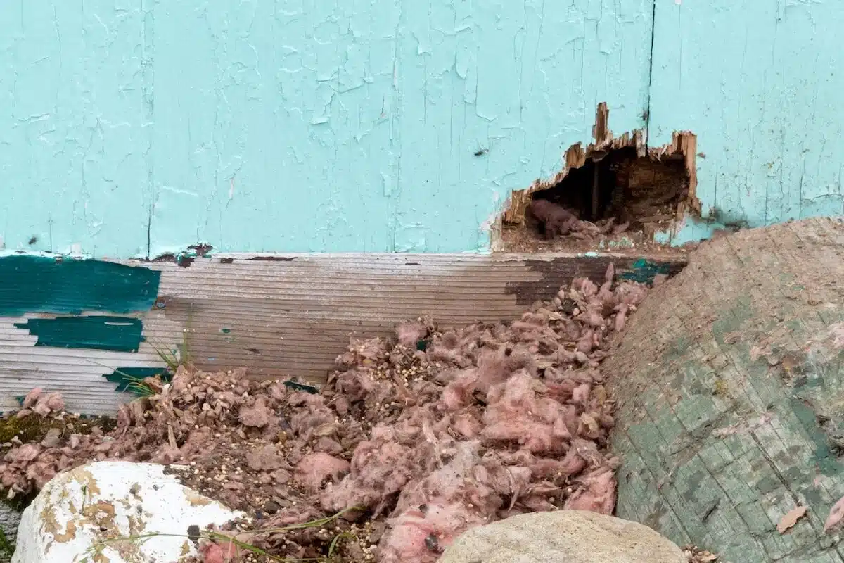 Rats can cause damage to your home like this one