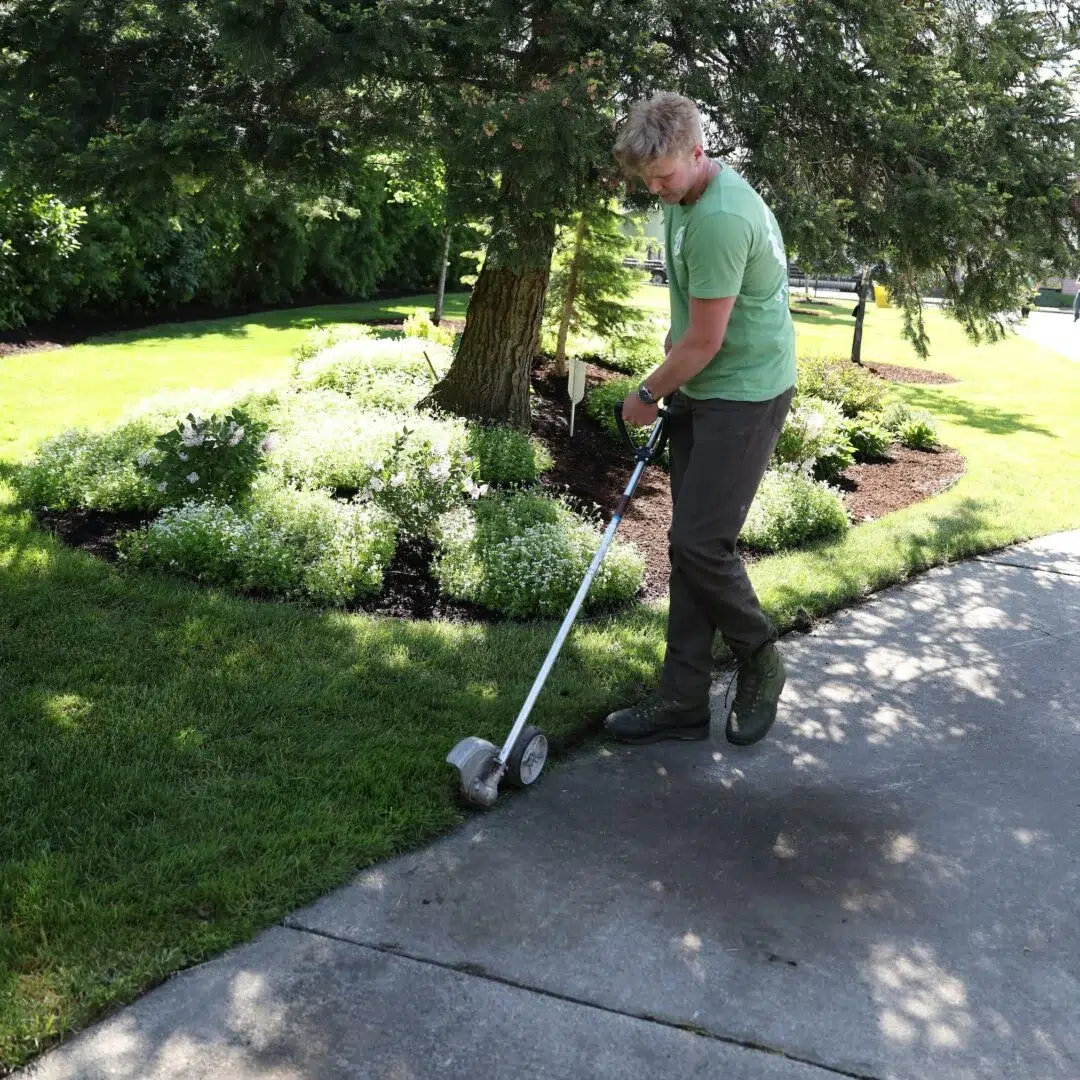 mowing service includes edging of driveways and sidewalks