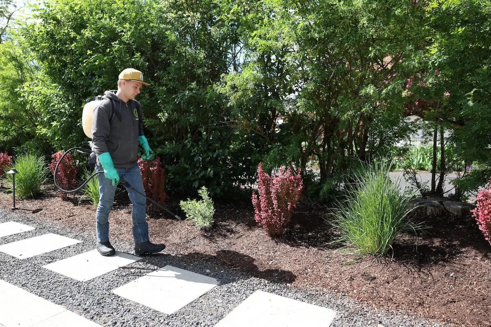 We spray for weeds in your garden beds