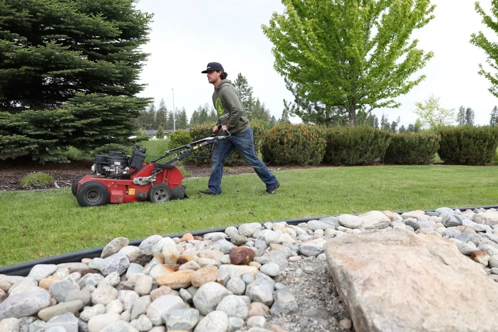 aerating a lawn in Spokane Valley WA