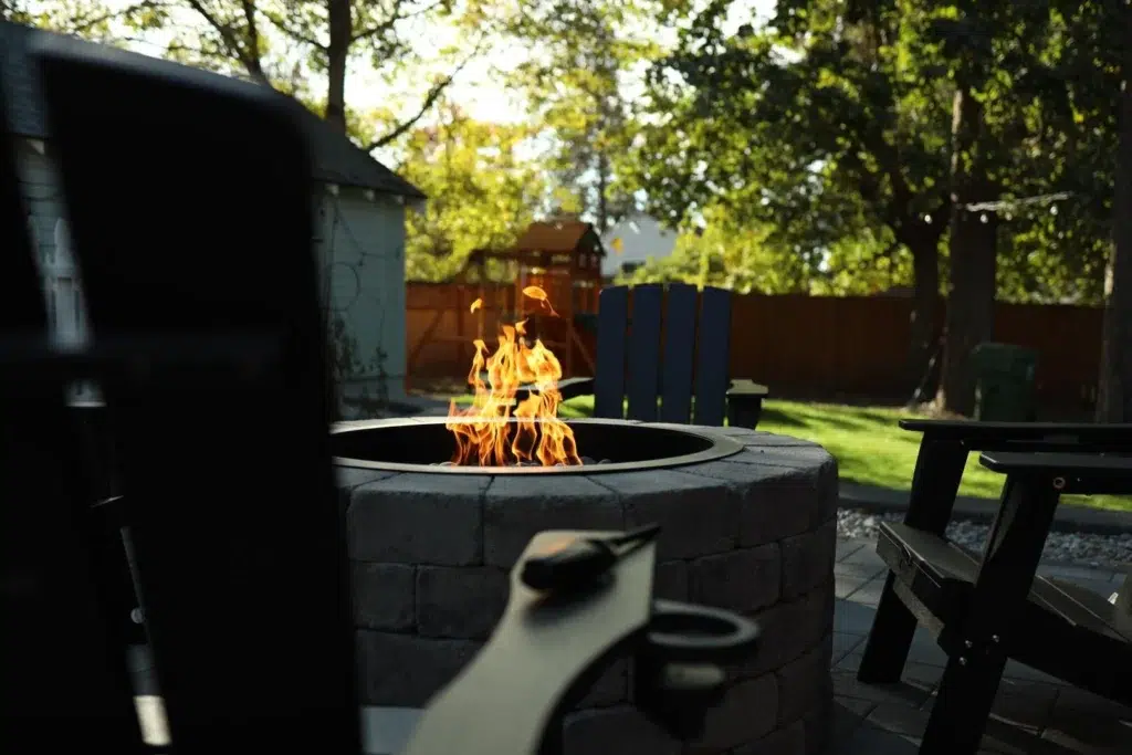 Evening Fire Pit with Chairs (Close-Up)