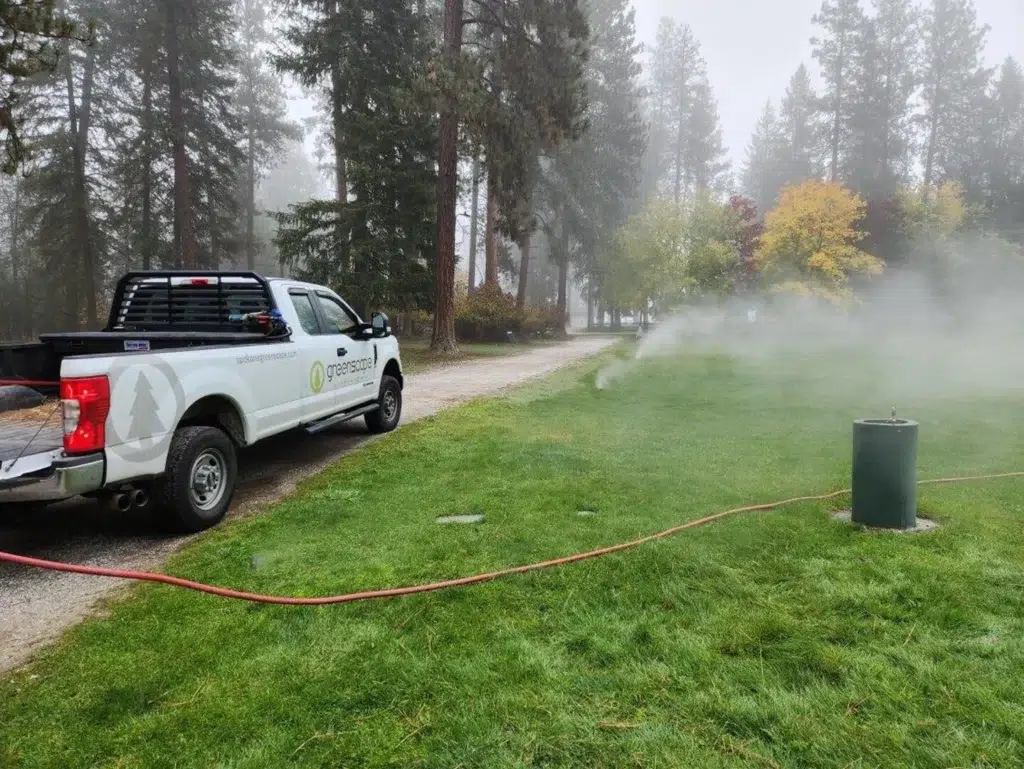 Fall Sprinkler Blowout in ProgressFall Sprinkler Blowout in Progress